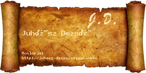 Juhász Dezső névjegykártya
